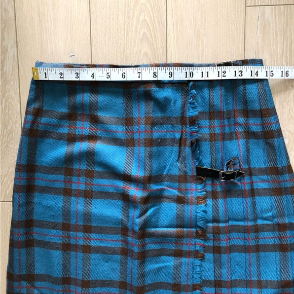 Vintage Original Scottish Tweed by Moffat Weavers Tartan Wrap Kilt in Blue - Picture 2 of 9